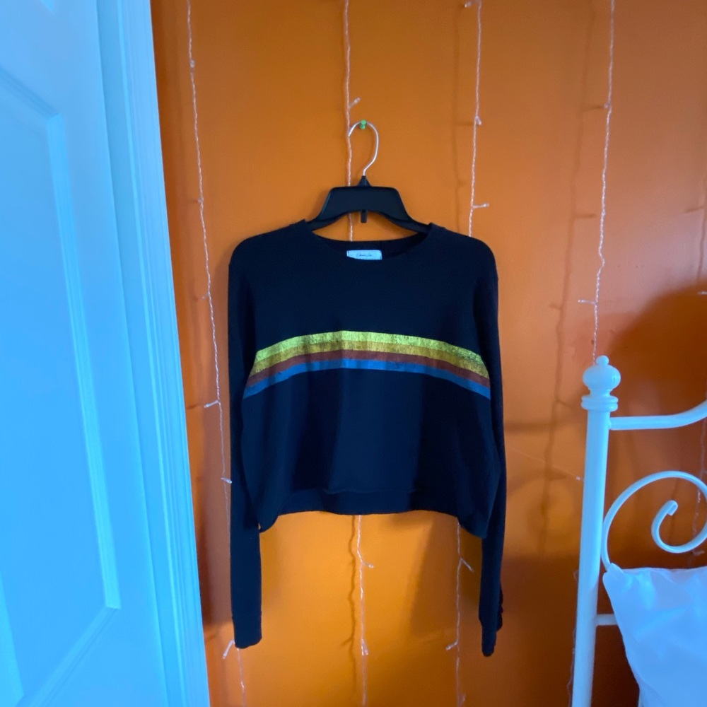 rainbow striped crop top